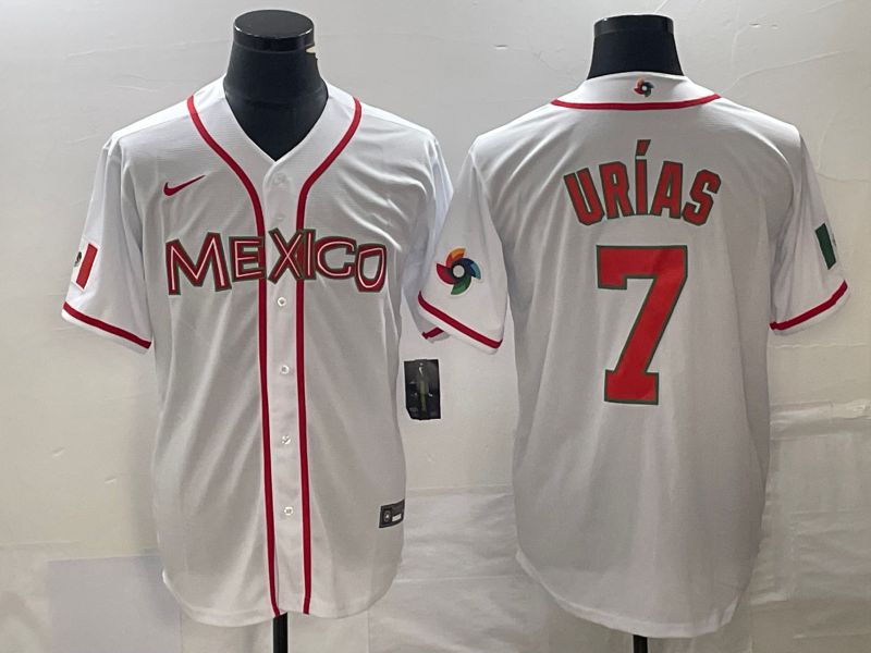 Men 2023 World Cub Mexico #7 Urias White red Nike MLB Jersey14->women mlb jersey->Women Jersey